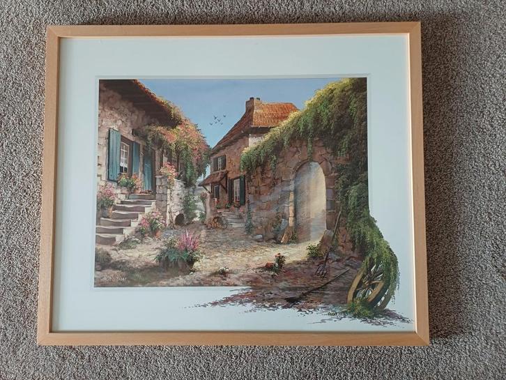 Reint Withaar, Schilderij met pittoresk dorp, Antiek en Kunst, Kunst | Schilderijen | Klassiek, Ophalen