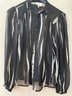 Zwart witte doorschijnende blouse Shoeby L, Kleding | Dames, Blouses en Tunieken, Zwart, Maat 42/44 (L), Ophalen of Verzenden