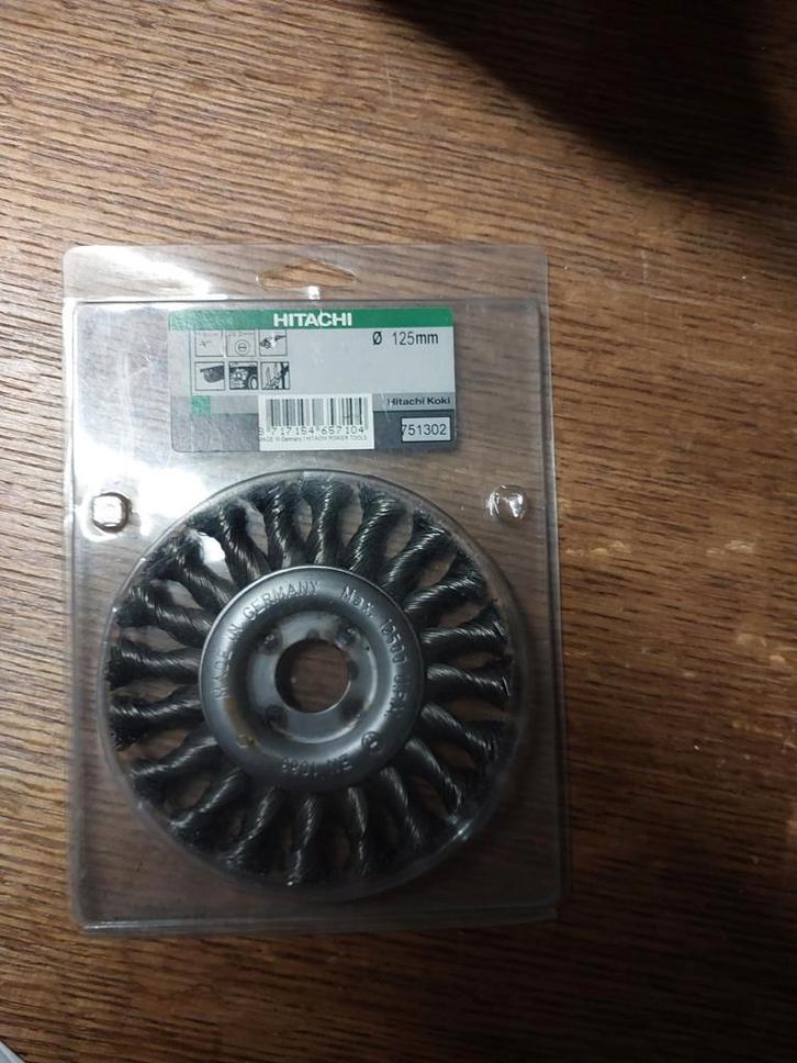 Hitachi Staalborstel 125mm - Nieuw in verpakking, Doe-het-zelf en Verbouw, Gereedschap | Machine-onderdelen en Toebehoren, Nieuw