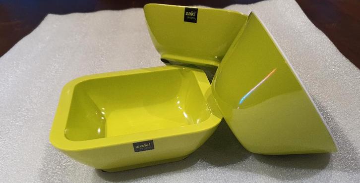 3x Lime-groen serveer bakjes. ZAK design. Vintage Retro, Huis en Inrichting, Keuken | Servies, Zo goed als nieuw, Schaal of Schalen