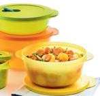 Tupperware CrystalWave Rond - Medium Set van 3 Nieuw, Ophalen of Verzenden, Nieuw, Groen, Bak of Kom