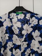 Benetton blouse met bloemenprint mt.XL, Kleding | Dames, Ophalen, Blauw, Benetton, Maat 46/48 (XL) of groter