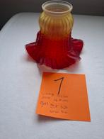 3 stuks oude rok glazen lampenkapjes, Huis en Inrichting, Lampen | Lampenkappen, Ophalen of Verzenden, Gebruikt, Rond, Minder dan 25 cm