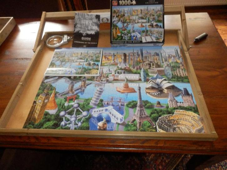 King legpuzzel Landmarks of the World++++++1000stukken., Hobby en Vrije tijd, Denksport en Puzzels, Zo goed als nieuw, Legpuzzel