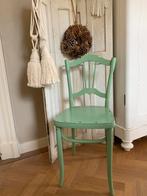 Brocante stoeltje, eetkamerstoel, bureaustoel reseda groen, Antiek en Kunst, Curiosa en Brocante, Ophalen