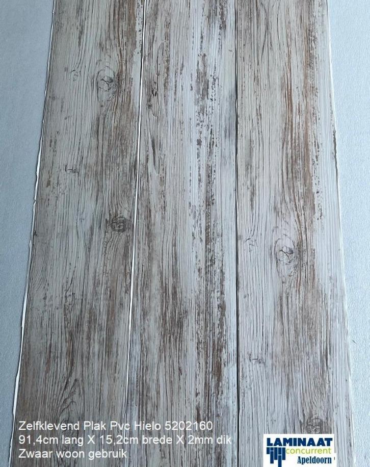 Zelfklevend Plak Pvc Hielo 2mm dik €7,95m2 incl.btw, Huis en Inrichting, Stoffering | Vloerbedekking, Nieuw, Laminaat, Wit, Bruin