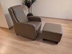 Comfortabele leren fauteuil, Ophalen, Zo goed als nieuw, 75 tot 100 cm, Leer