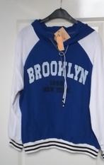 Hoodie Hoody Blauw Wit Nieuw 36 38 40 Brooklyn ( Jool ), Kleding | Dames, Truien en Vesten, Verzenden, Nieuw, Maat 38/40 (M), Blauw