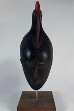 Origineel Afrikaans masker Baule / Guro Ivoorkust met vogel, Ophalen of Verzenden