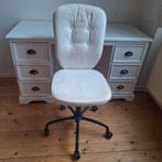 Witte bureaustoel op wieltjes, Huis en Inrichting, Bureaustoelen, Ophalen, Zo goed als nieuw, Wit
