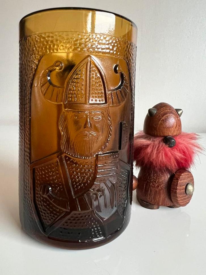 Vintage Zweeds Elme Glasbruk Bierpul Viking Dik Glas J. Käll, Antiek en Kunst, Antiek | Glas en Kristal, Ophalen of Verzenden