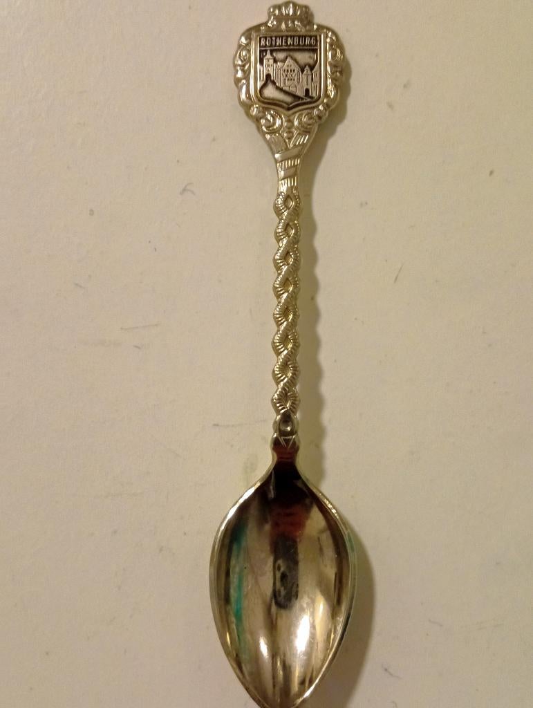 Verzilverd souvenirlepeltje Rothenburg - Duitsland - 12 cm, Verzamelen, Ophalen of Verzenden, Zo goed als nieuw