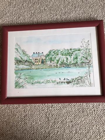 Mooue ingelijst aquarel de KOEPOORT ENKHUIZEN H v ANKEREN beschikbaar voor biedingen
