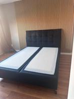 Onderstel + hoofdbord boxspring Tromso excellent, Blauw, Tweepersoons, Ophalen of Verzenden, Zo goed als nieuw