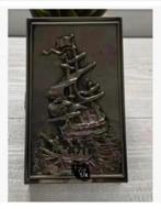 Silver plated Lucifer-doos, houder met wapen, 11x7x3 cm, Antiek en Kunst, Ophalen of Verzenden