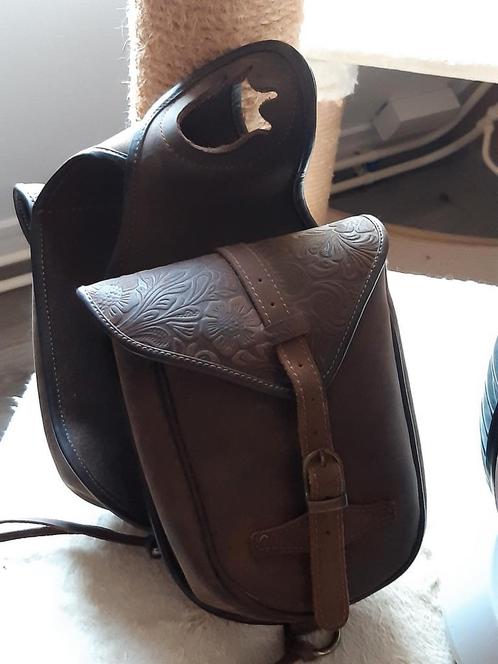 Knop zadeltassen western zadel nieuw bruin leer, Dieren en Toebehoren, Paarden en Pony's | Overige Paardenspullen, Nieuw, Western