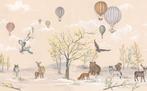 Bosdieren behang Forest Expedition, vliesbehang 450 x 280 cm, Verzenden, Nieuw, Wanddecoratie