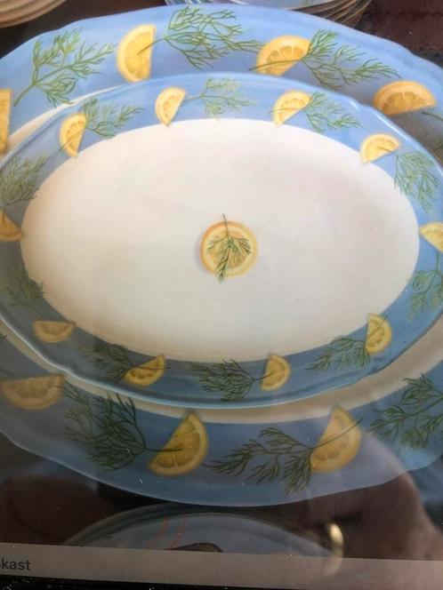 Gien Belle Ile 2 ovale serveerschalen, klein, Huis en Inrichting, Keuken | Servies, Nieuw, Schaal of Schalen, Overige stijlen