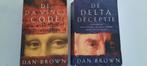 2x Dan Brown De da vinci code, de delta deceptie totaalprijs, Ophalen of Verzenden, Zo goed als nieuw
