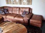 Te koop bankstel van leer, Ophalen, Gebruikt, 75 tot 100 cm, Leer