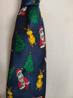 Kerst stropdas Rendier print, Blauw, Geen merk, Ophalen of Verzenden, Zo goed als nieuw