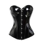 Zwart dames lak korset glanzend glimmend leren wetlook, Verzenden, Zwart, Body of Korset