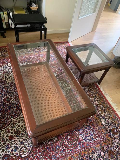 Antieke salontafel set, Huis en Inrichting, Tafels | Salontafels, Zo goed als nieuw, 50 tot 100 cm, 100 tot 150 cm, Rechthoekig