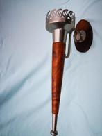 Muurkandelaar van Hout Metaal om plaatsen fakkel ceremonies, Ophalen of Verzenden, Gebruikt, Hout, 25 tot 50 cm
