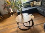 Set van 3 ronde houten salontafels, Zo goed als nieuw, Minder dan 50 cm, Eikenhout, Rond