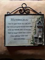 1 spreukentegel huisregel, Huis en Inrichting, Woonaccessoires | Tekstborden en Spreuken, Ophalen of Verzenden, Gebruikt
