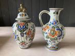 Delft polychroom Holland handwerk vaas en schenkkan, Ophalen