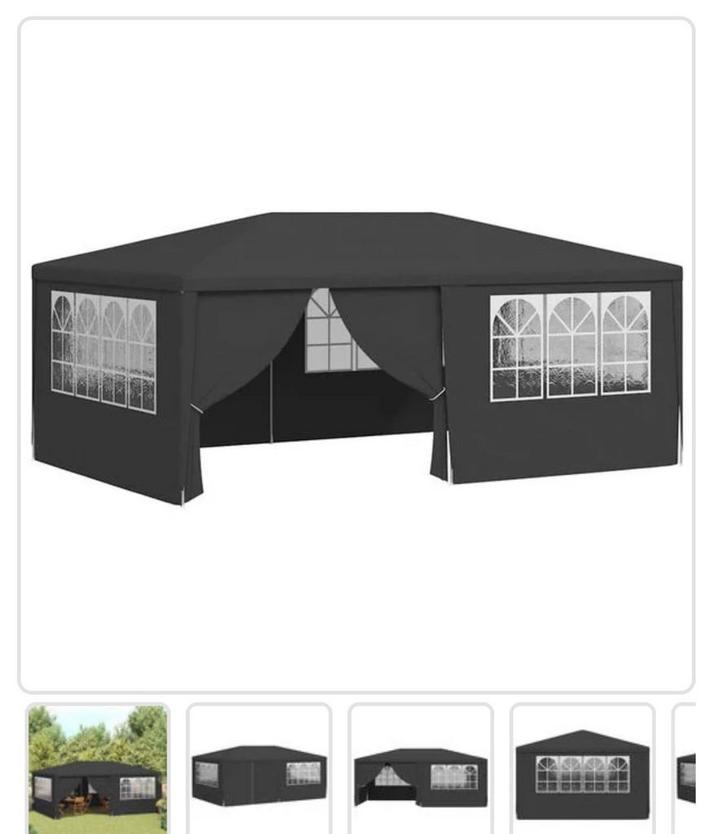 Party tent 6x4 antraciet - eenmaal gebruikt, Tuin en Terras, Partytenten, Zo goed als nieuw, Partytent, 2 meter of meer, 5 tot 8 meter