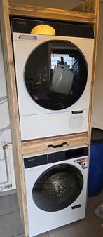 Wasmachine/droger ombouw kast uitschuifplank hout, Ophalen, Nieuw