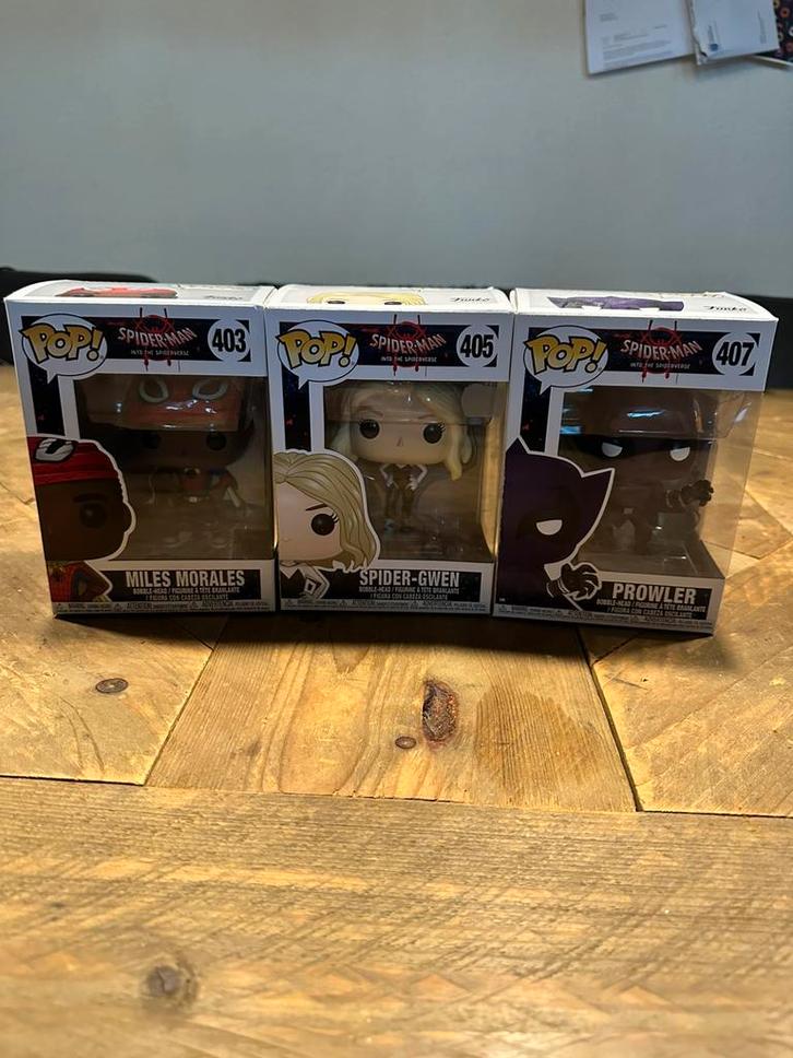 Spiderman into the spider-verse funko Pop’s, Verzamelen, Poppetjes en Figuurtjes, Zo goed als nieuw, Ophalen of Verzenden