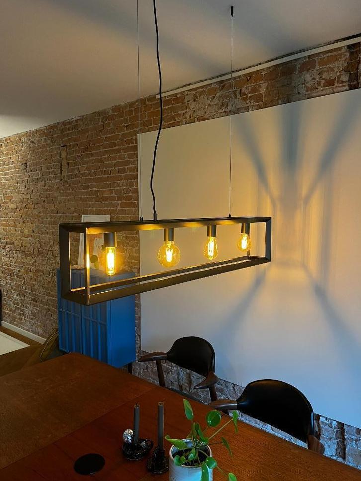 Industriële hanglamp, Huis en Inrichting, Lampen | Hanglampen, Gebruikt, 75 cm of meer, Metaal, Ophalen