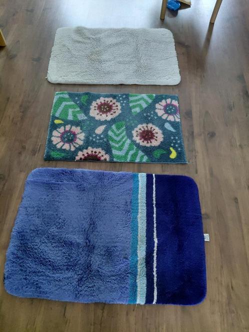 3 badmatten in één koop, Huis en Inrichting, Badkamer | Badtextiel en Accessoires, Zo goed als nieuw, Badmat, Blauw, Ophalen