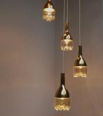 Vintage Hillebrand Kaskade Hanglamp, Ophalen, Gebruikt, Glas, 75 cm of meer