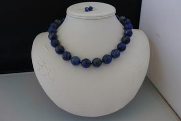LAPIS LAZULI (16 mm) ketting/oorhanger-set beschikbaar voor biedingen