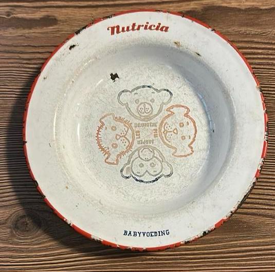 Vintage Nutricia Emaille Baby Bordje, Antiek en Kunst, Antiek | Emaille, Ophalen of Verzenden