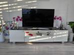 Televisie kast wit glans met zwarteglas, Verzenden, Zo goed als nieuw, 50 tot 75 cm, Minder dan 100 cm