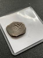 Scheepswrak vondst 2 reales Spaans Mexico munt ‘Colonial cob, Zilver, Ophalen of Verzenden