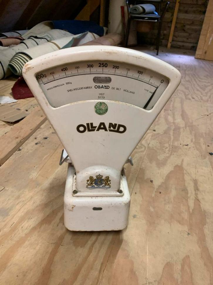 Oude Olland Weegschaal - Vintage Keukenweegschaal, Antiek en Kunst, Antiek | Keukenbenodigdheden, Ophalen of Verzenden