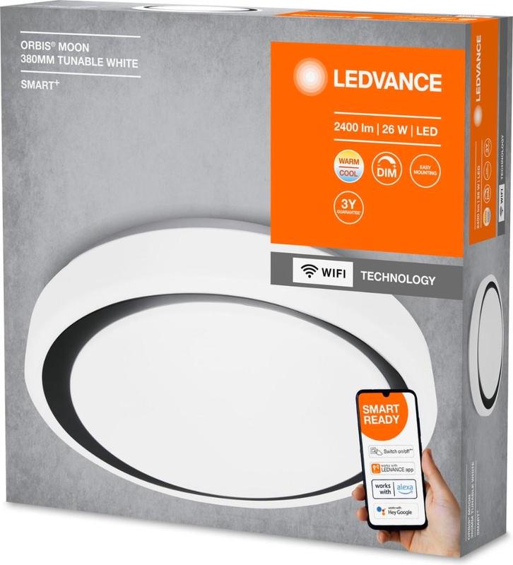 Ledvance Orbis Moon plafondlamp smart wifi 38cm 2500lm NIEUW, Huis en Inrichting, Lampen | Plafondlampen, Nieuw, Kunststof, Ophalen of Verzenden