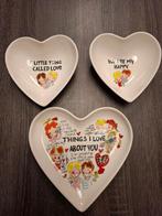 3 Blond Amsterdam Hartvormige Schaaltjes, Ophalen, Gebruikt, Porselein of Keramiek, Schaal