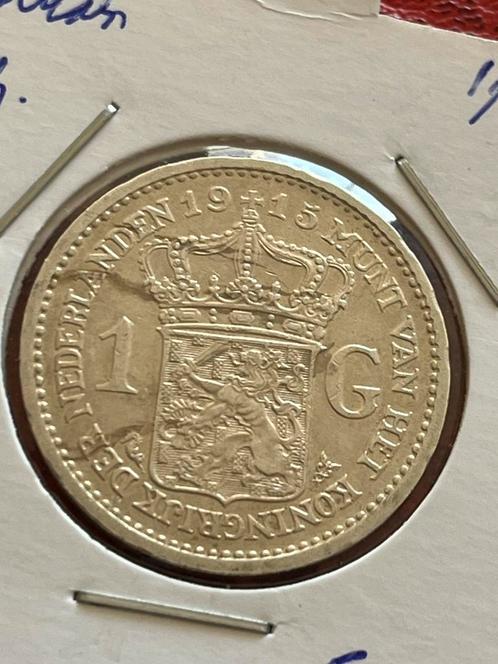 Hele mooie gulden 1915, Postzegels en Munten, Munten | Nederland, 1 gulden, Koningin Wilhelmina, Ophalen of Verzenden