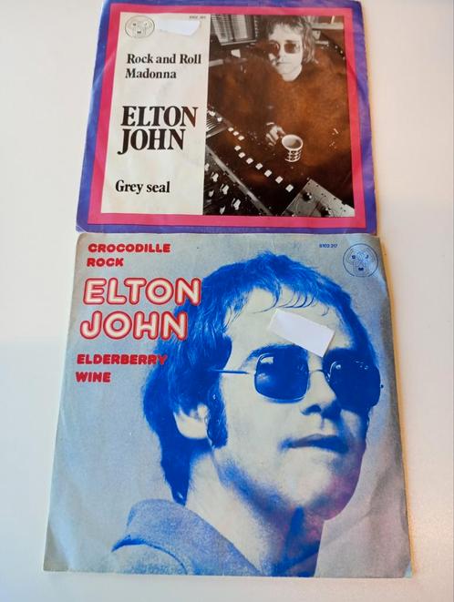 Elton John - singles Rock and Roll Madonna & Crocodile Rock, Cd's en Dvd's, Vinyl Singles, Gebruikt, Single, Pop, 7 inch, Ophalen of Verzenden