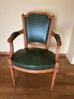 Antieke Stoel met Groen Leder, Ophalen