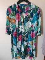 Yoek tuniek mt L (46-48) met tropische print in groentinten, Yoek, Overige kleuren, Blouse of Tuniek, Ophalen of Verzenden