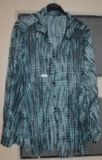 Blouse voile groen-blauw vaag ruitje lange mouw maat 46-48., Ophalen of Verzenden, Zo goed als nieuw, Blauw, Blouse of Tuniek