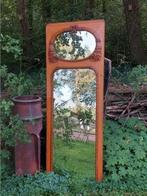 Oude antieke eiken spiegel passpiegel strik halspiegel gro, Antiek en Kunst, Ophalen of Verzenden, Rechthoekig